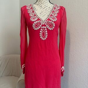 French Connection Beaded Chiffon Mini Dress